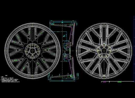 CAD wheel drawing